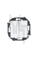 Выключатель двухклавишный   16А  250В  винтовой зажим  белый