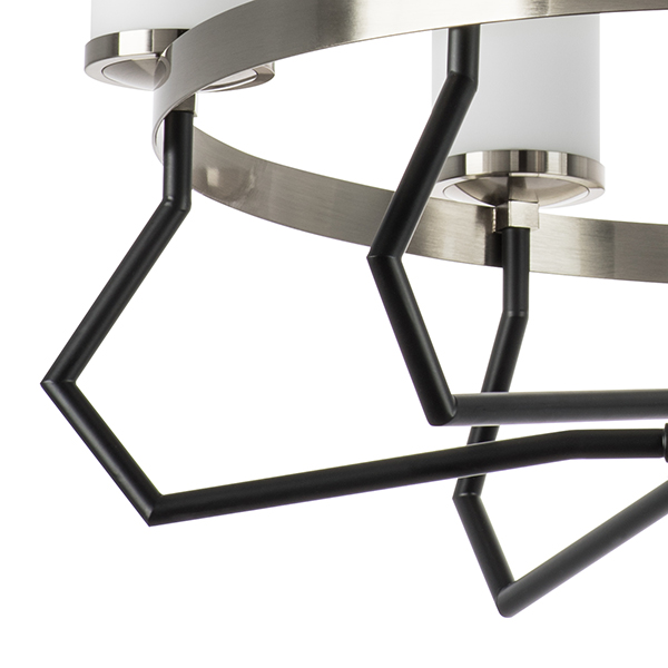 723065 Люстра FLUME 6х40W E14 ЧЕРНЫЙ МАТОВЫЙ/НИКЕЛЬ