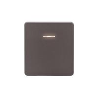 Выключатель ROUND 1 кл проходной (переключатель) с подсветкой 10А с/у титан KRANZ