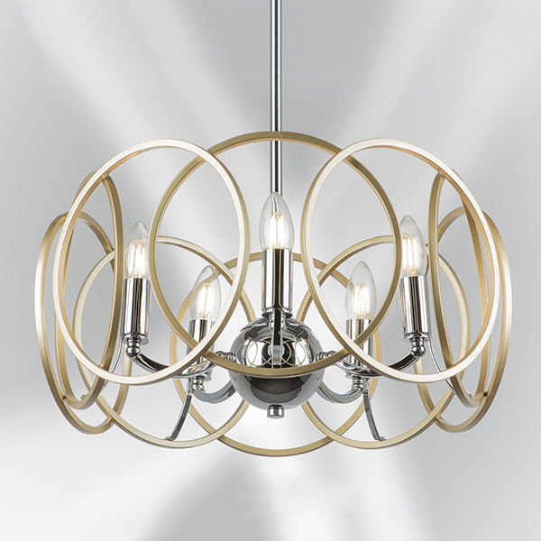 713053 Люстра REGOLO 5х40W E14 ХРОМ/ЗОЛОТО