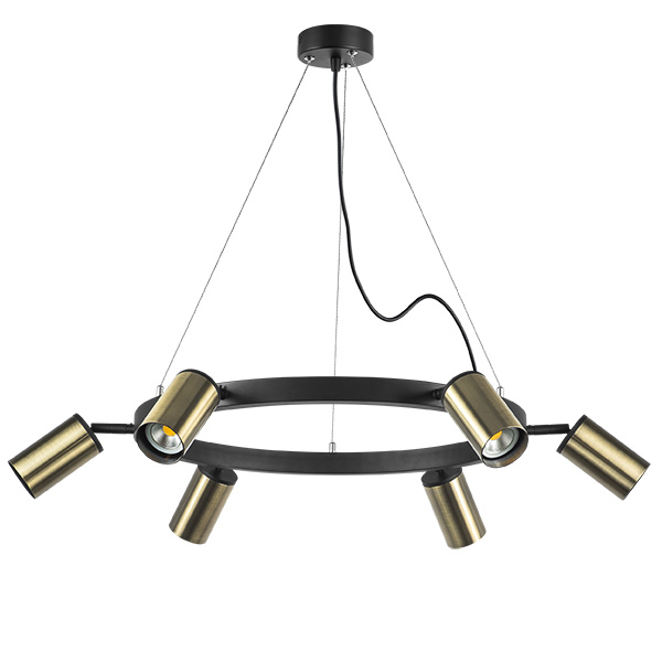 LR016316 Люстра RULLO 6х50W GU10 ЧЕРНЫЙ/БРОНЗА (571016+214431-6)