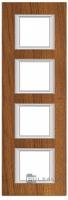 BT Axolute Тиковое дерево Рамка 2+2+2+2 мод прямоугольная (надпись вертикально)