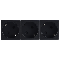 Розетка 3х2К+З нем.ст., 45 гр., с з/ш, черн. матовая (135х45мм), серия (тип) DF6