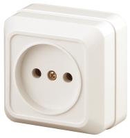 2-201-02 Intro Розетка 2P, 16А-250В, IP20, ОУ, Quadro, сл.кость (10/200/3600)