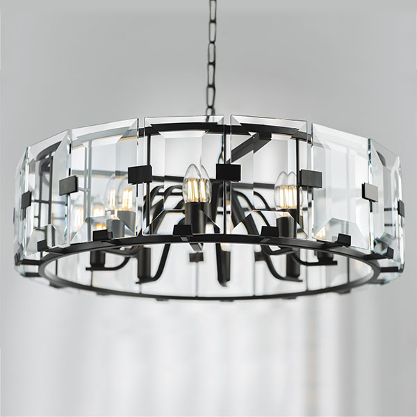 713287 Люстра NOVARA 8x40W E14 ЧЕРНЫЙ МАТОВЫЙ