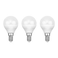 Лампа светодиодная Шарик (GL) 7,5Вт E14 713Лм 6500K холодный свет (3 шт/уп) REXANT