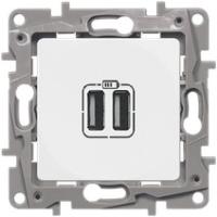 Legrand Etika Бел Розетка USB 2-ая 240В/5В 2400мА
