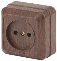 2-201-10 Intro Розетка 2P, 16А-250В, IP20, ОУ, Quadro, венге (10/200/3600)