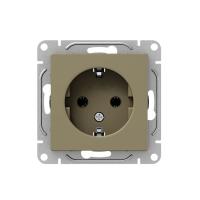 Механизм розетки, 16А, с заземлением, без шторок, шампань Эпика EKF