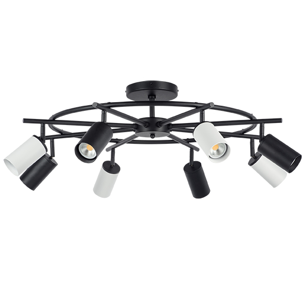 LR718374364 Люстра RULLO 8х50W GU10 ЧЕРНЫЙ/БЕЛЫЙ (571718+214437-4+214436-4)