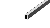 Накладной алюминиевый профиль, 10х13х2000мм. В комплекте матовый экран, 4 торцевые заглушки, 4 крепежа, черный RAL9005