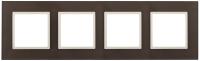 14-5104-31 ЭРА Рамка на 4 поста, стекло, Эра Elegance, мокко+сл.к (5/25/900)