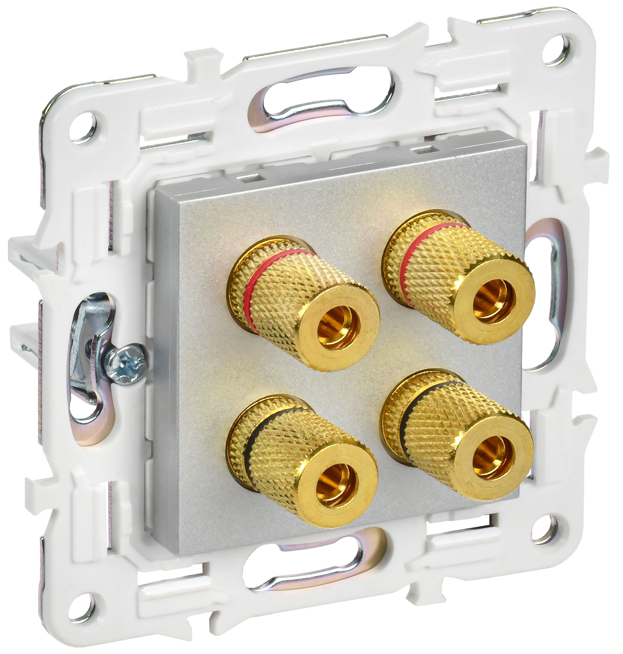 SKANDY Аудиорозетка 4-местная SK-A01S серебряный IEK