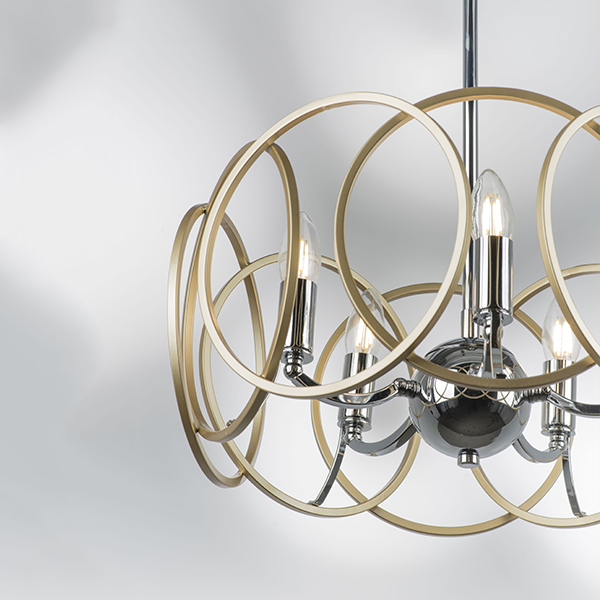 713053 Люстра REGOLO 5х40W E14 ХРОМ/ЗОЛОТО