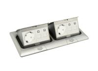 Выдвижной блок на 4+4 модуля, алюминий