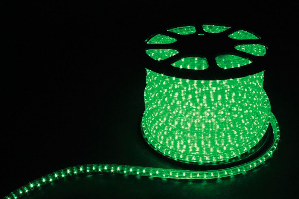 Дюралайт светодиодный Feron LED-F3W 3-х жильный , зеленый 2,88Вт/м 72LED/м 50м 220V FERON LED-F3W