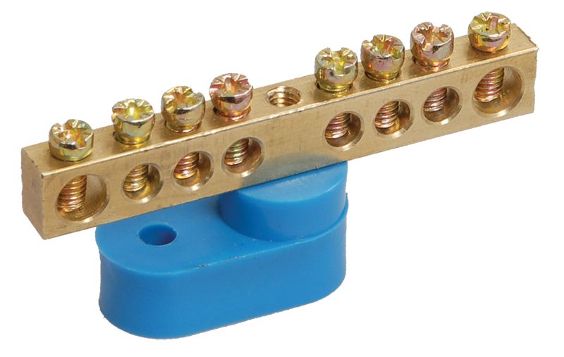 Шина N "ноль" на одном угловом изоляторе ШНИ-6х9-8-У1-С IEK