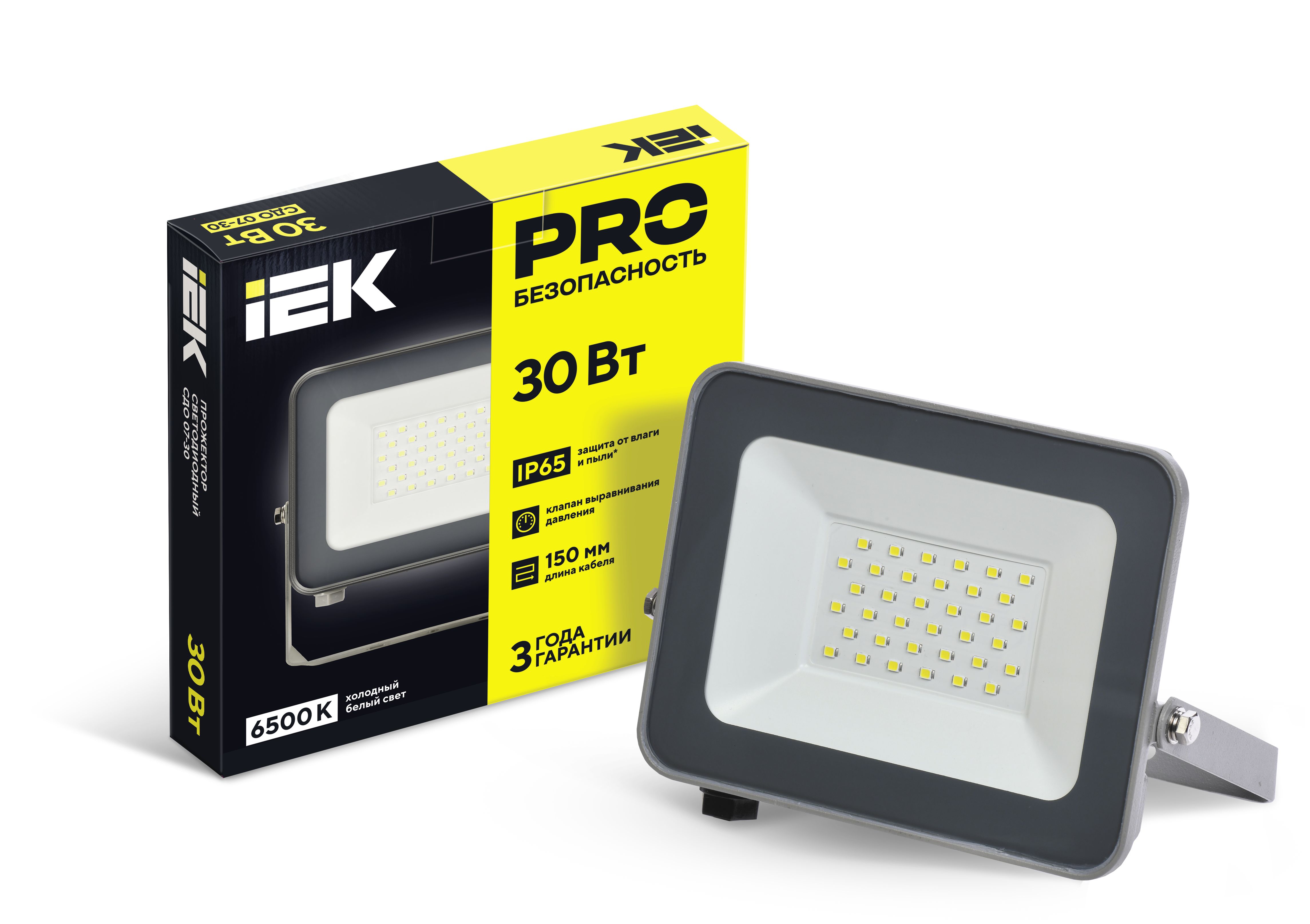 Прожектор светодиодный СДО 07-30 IP65 серый IEK