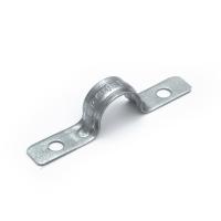 Скоба металлическая двухлапковая усиленная противопожарная СМДУ d19-20 мм отв. d 6,5 мм (100шт/800шт уп/кор) Промрукав