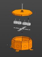 Коробка металлическая огнестойкая Октагон 70-0101-FR2.5-8 Е15-Е120 RAL2004 130х130х63 (9 шт/кор) Промрукав