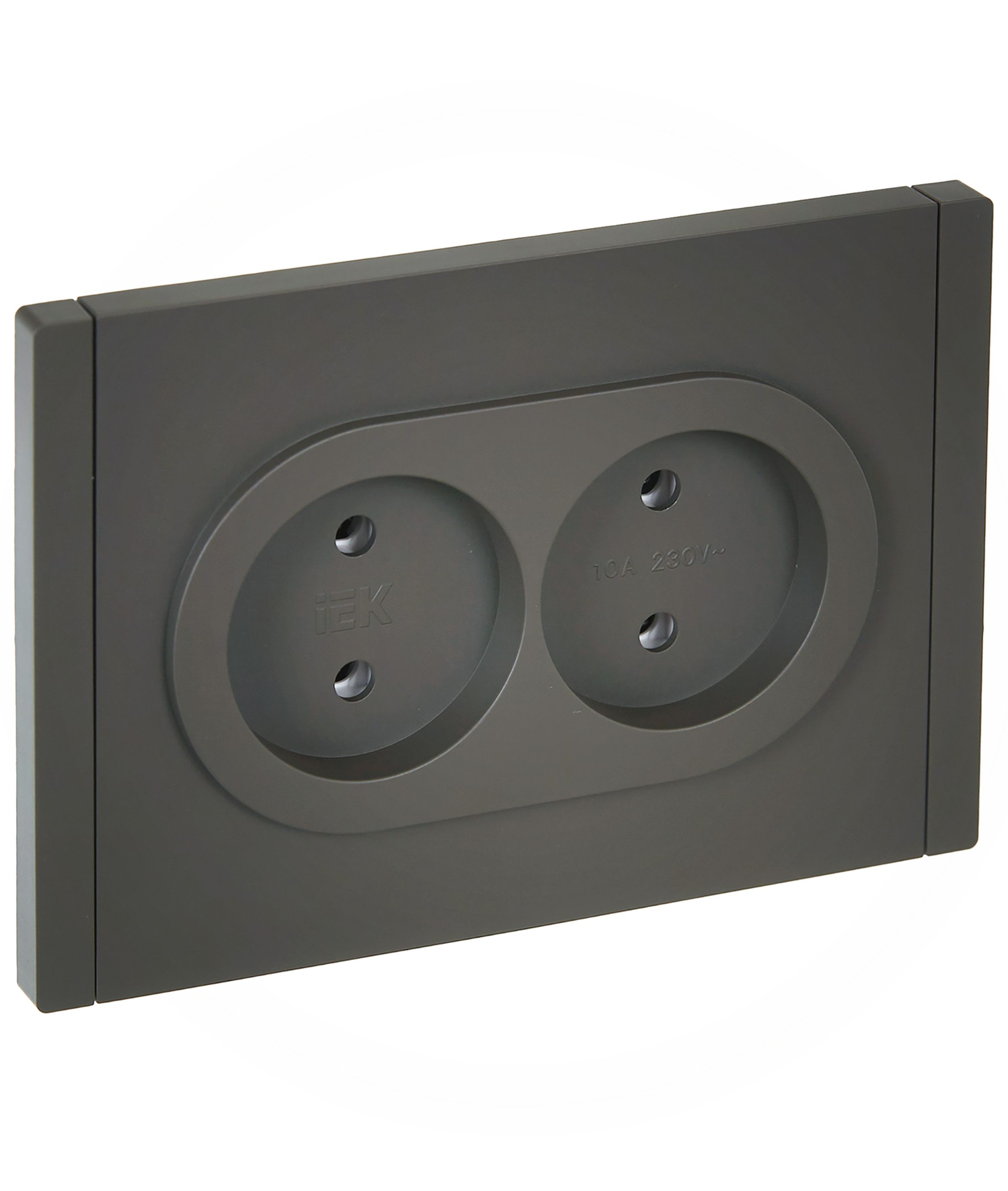 FORTE&PIANO Розетка 2-местная без заземления без защитных шторок безвинтовое крепление 10А FP326 серый IEK