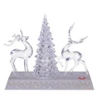 742264 Фигурка декоративная с подсветкой Олени с ёлкой  L22 W8 H18 5 см  (3хААА не прилаг.)
