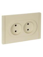 FORTE&PIANO Розетка 2-местная без заземления с защитными шторками безвинтовое крепление 10А FP425 ваниль IEK