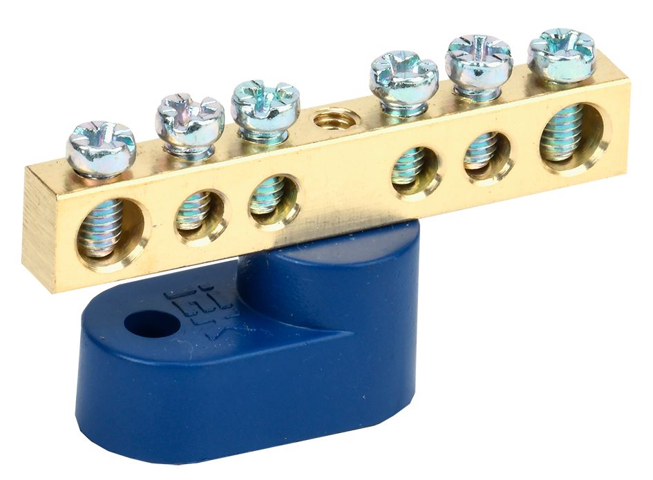 Шина N "ноль" на одном угловом изоляторе ШНИ-6х9-6-У1-С IEK