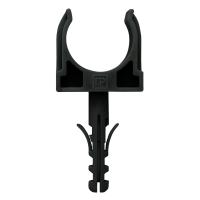 Крепеж-клипса с дюбелем черная d32 мм в малой упаковке (10шт/450шт уп/кор) Промрукав