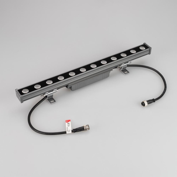 Линейный прожектор AR-LINE-500-12W Warm3000 (GR, 15 deg, 230V) (Arlight, IP65 Металл, 3 года)