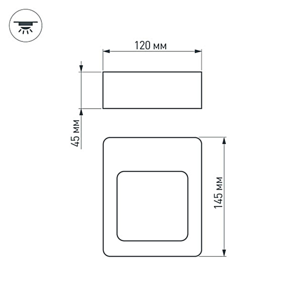 Светильник LGD-Wall-Frame-J2B-7W Warm White (Arlight, IP54 Металл, 1 год)