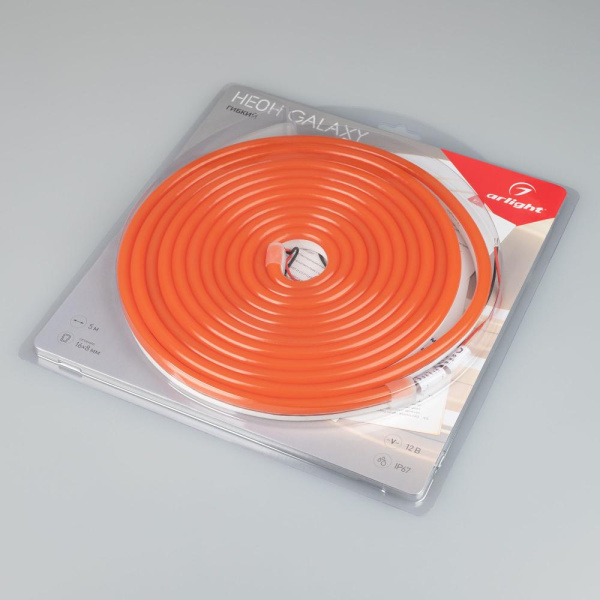 Образец Гибкий неон GALAXY-1608-5000CFS-2835-100 12V Amber 0.5M (16x8mm, 12W, IP67) (Arlight, 12 Вт/м, IP67)