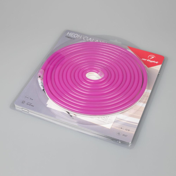 Образец Гибкий неон GALAXY-1608-5000CFS-2835-100 12V Purple 0.5M (16x8mm, 12W, IP67) (Arlight, 12 Вт/м, IP67)