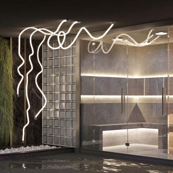 Лента герметичная MOONLIGHT-TOP-A336-D25mm 24V Warm3000 360deg (14.4 W/m, IP65, 2835, 5m, wire x2) (Arlight, Вывод кабеля прямой)