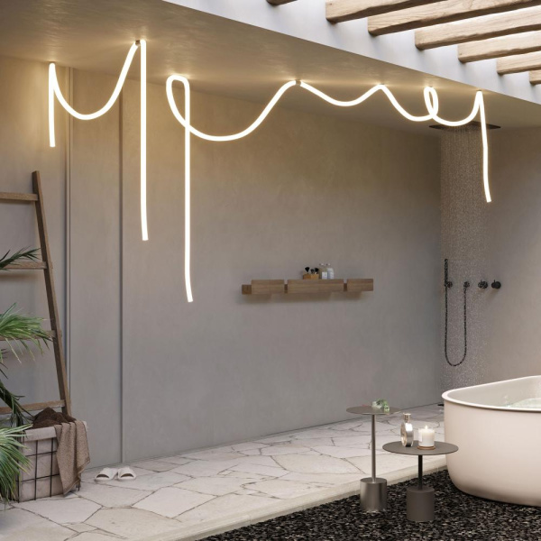 Лента герметичная MOONLIGHT-TOP-A336-D25mm 24V Warm3000 360deg (14.4 W/m, IP65, 2835, 5m, wire x2) (Arlight, Вывод кабеля прямой)