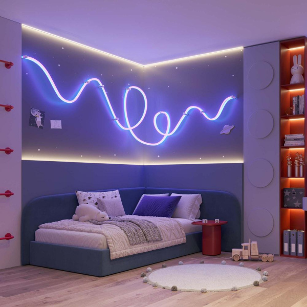 Лента герметичная MOONLIGHT-TOP-G280-D18mm 24V RGB 360deg (13 W/m, IP65, 3838, 5m, wire x1) (Arlight, Вывод кабеля прямой)