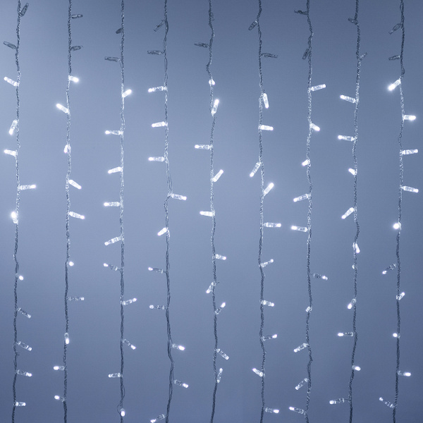 Светодиодная гирлянда ARD-CURTAIN-CLASSIC-2000x6000-CLEAR-1500LED-WATERFALL White (230V, 180W) (Ardecoled, IP65)