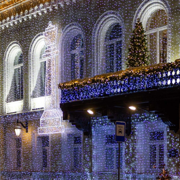 Светодиодная гирлянда ARD-CURTAIN-CLASSIC-2000x1500-CLEAR-360LED-BLINK White (230V, 60W) (Ardecoled, IP65)