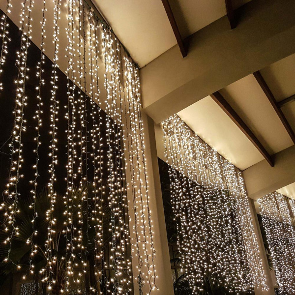 Светодиодная гирлянда ARD-CURTAIN-PRO-2000x3000-BLACK-760LED-STD WARM (230V, 70W) (Ardecoled, IP65)