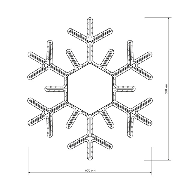 Фигура ARD-SNOWFLAKE-M5-600x600-216LED White (230V, 15W) (Ardecoled, IP65)