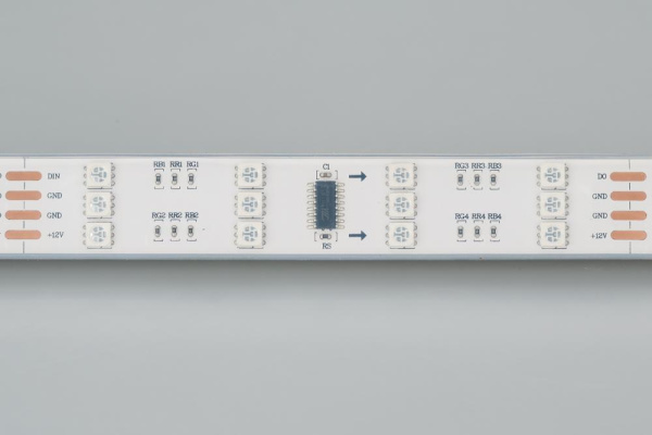 Лента SPI-5000P 12V RGB (5060, 480 LED x3,1812) (Arlight, Закрытый, IP66)