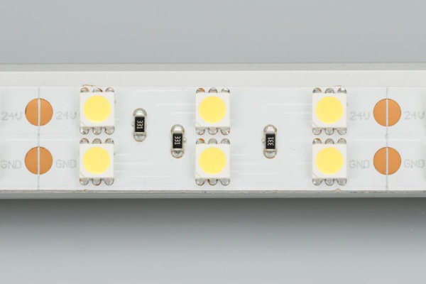 Лента RT 2-5000 24V Day4000 2x2 (5060, 600 LED, LUX) (Arlight, 28.8 Вт/м, IP20)