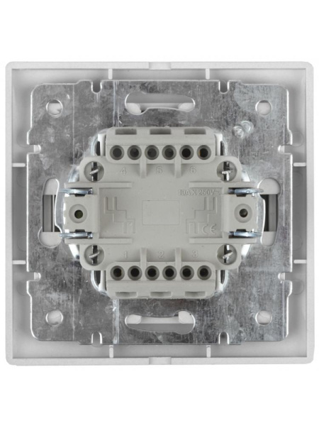 Выключатель Intro Plano 1-101-01 одноклавишный,10А-250В, IP20, СУ, белый