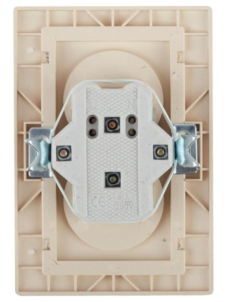 Розетка Intro Plano 1-204-05 без заземления двойная 2х2P, 16А-250В, IP20, СУ, антрацит