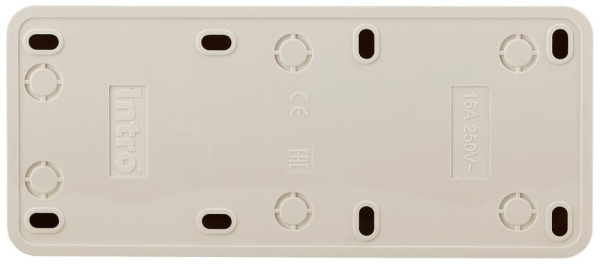 Розетка Intro Quadro 2-206-11 с заземлением трехместная 3х2P+E, 16А-250В, IP20, ОУ, сосна