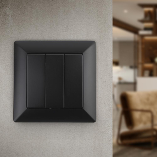 Выключатель Intro Solo 4-106-05 трехклавишный 10А-250В, IP20, СУ, антрацит