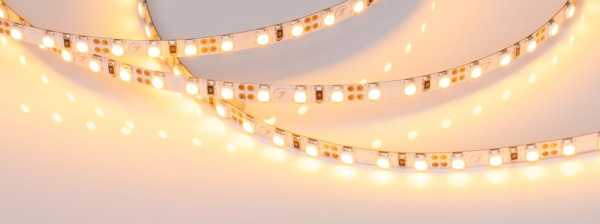 Лента RT-A120-5mm 12V Yellow (9.6 W/m, IP20, 5m) (Arlight, 9.6 Вт/м, IP20)