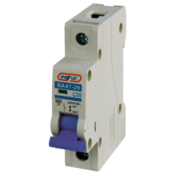 Автоматический выключатель ВА47-29 1P 20А (С) 6кА ЭНЕРГИЯ