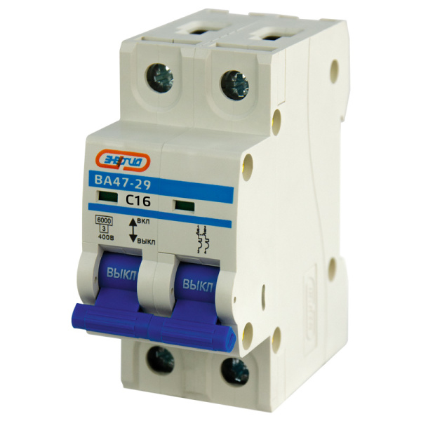 Автоматический выключатель ВА47-29 2P 16А (С) 6кА ЭНЕРГИЯ