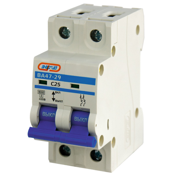 Автоматический выключатель ВА47-29 2P 25А (С) 6кА ЭНЕРГИЯ